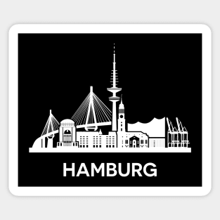 Hamburg City Skyline, extended version, white Sticker